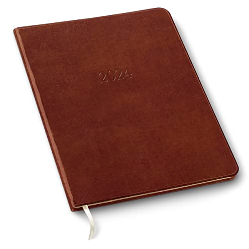 2024 Gallery Leather Large Monthly Planner - Acadia Tan - 9.75x7.5'