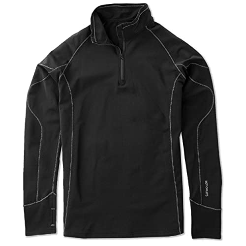 Hot Chillys Men's Micro-Elite XT Zip-T Heavyweight Active Fit Base Layer - Black/Grey, Large