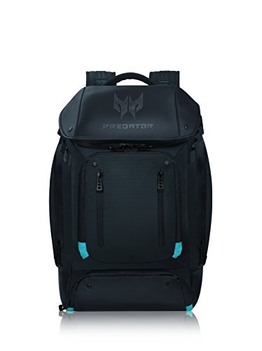 Acer Predator Utility Gaming Backpack, Water Resistant and Tear Proof Travel Backpack Fits and Protects Up to 17.3' Predator Gaming Laptop, Black with Teal Accents
