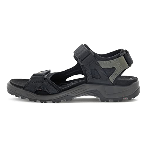 ECCO Men's Yucatan Sport Sandal, Black/Mole/Black Oil Nubuck, 9-9.5