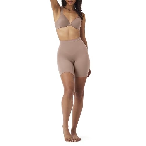 SPANX Seamless Power Sculpting Mid-Thigh Short - Core Shapewear - Lightweight, All-Day Shaping - Comfortable Support - No Panty Lines - Body Shaper Shorts - Cafe Au Lait - Medium
