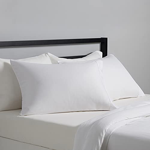 Amazon Basics Lightweight Super Soft Easy Care Microfiber Pillow case, Standard, Bright White, Pack of 2, 30' L x 20' W