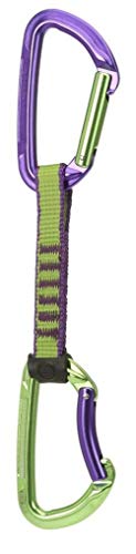 Wild Country Session Rock Climbing Quickdraw - Durable Quickdraw with Lightweight Aluminum Carabiners - Purple/Green - 17 cm