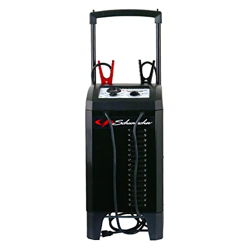 Schumacher SC1633 200 Cranking Amp 12V/24V Wheeled Battery Charger and Jump Starter – For Car, SUV, Truck, and Boat – 135-Minute Manual Timer Controlled