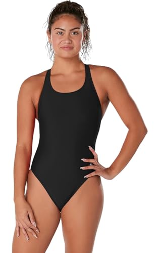 Speedo Women's Standard Swimsuit One Piece Prolt Super Pro Solid Adult, Black, 32