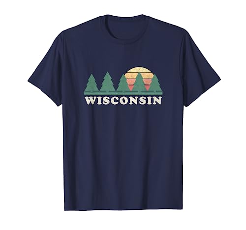 Wisconsin WI T-Shirt Vintage Graphic Tee Retro 70s Design