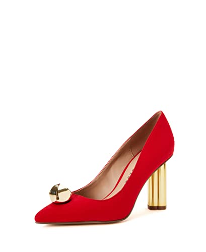 Katy Perry Women's The Dellilah Jingle Pump, Lt Red, 10