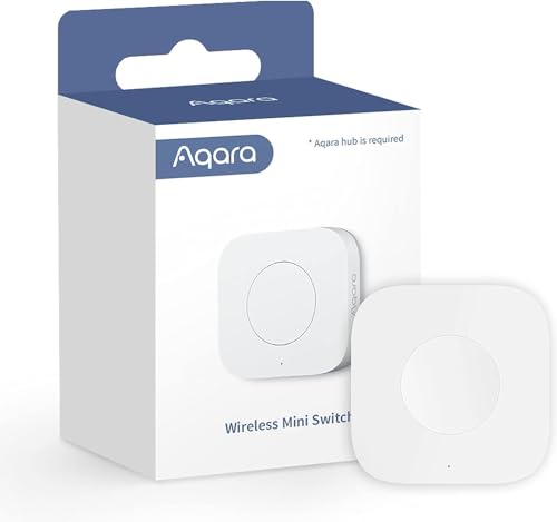 Aqara Wireless Mini Switch, Requires AQARA HUB, Zigbee Connection, Versatile 3-Way Control Button for Smart Home Devices, Compatible with Apple HomeKit, Works with IFTTT