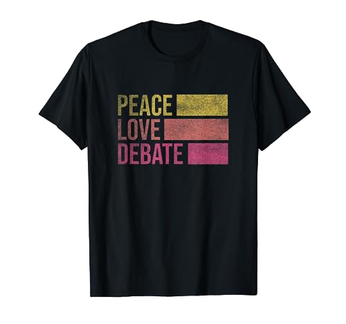 Debate Team Gifts - Peace Love Debate Vintage Funny Debate T-Shirt