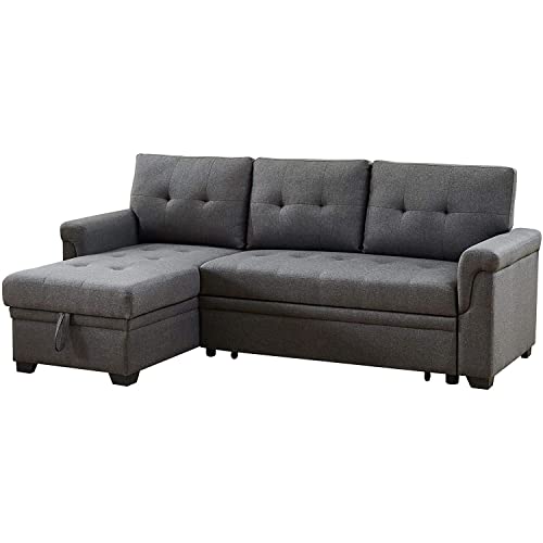 Maykoosh Medieval Majesty Reversible Sleeper Sectional Sofa Sectional Couch L Shape Grey Sofa Couch