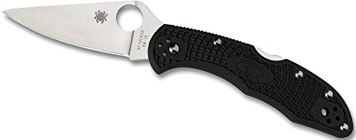 Spyderco Delica 4 Lightweight Signature Knife with 2.90' Flat-Ground Steel Blade and High-Strength Black FRN Handle - PlainEdge - C11FPBK