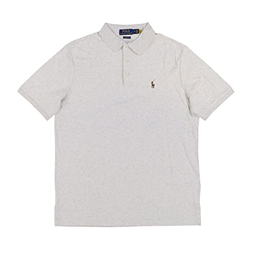 Polo Ralph Lauren Mens Classic Fit 3 Button Interlock Polo Shirt (X-Large, Light Gray Heather)