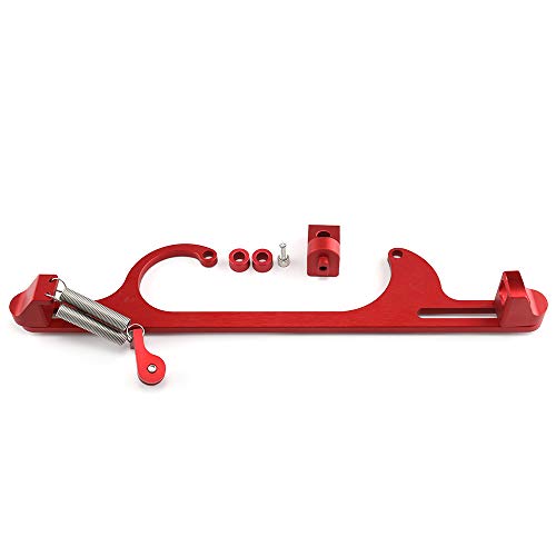 Top10 Racing Throttle Cable Bracket 4150 4160 Series throttle brackets Billet Aluminum Anodized Throttle Cable Bracket Adjustable (Red)
