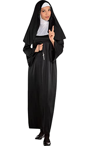 Black/White Holy Sister Nun Costume Set For Adults - (1 Pack) - Elegant & Luxurious - Premium Quality Fabric - Perfect For Themed Parties & Events (Standard Size - One Size Fits All)