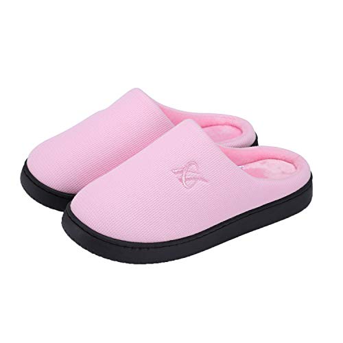 landeer Women's and Men's Memory Foam Slippers Casual House Shoes (Pink,Women7-8/Men5-6)
