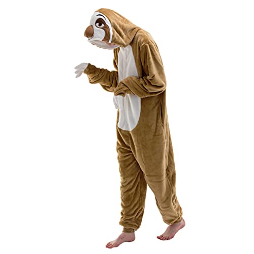 COSUSKET Fitted Unisex Adult Bear Onesie Pajamas, Halloween Flannel Women's Cosplay Animal One Piece Costume