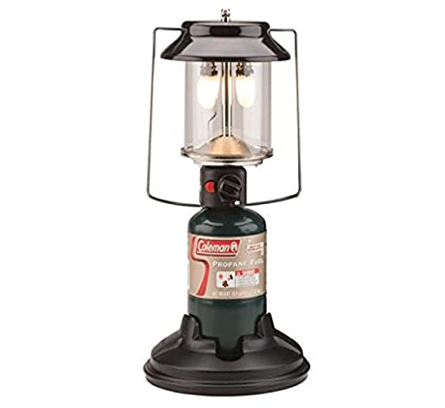Coleman QuickPack 2-Mantle Propane Lantern with Carry Case, 1000 Lumens Lantern with Adjustable Brightness & Push-Button Starter, No Matches Needed, Great for Camping, Power Outage, & More
