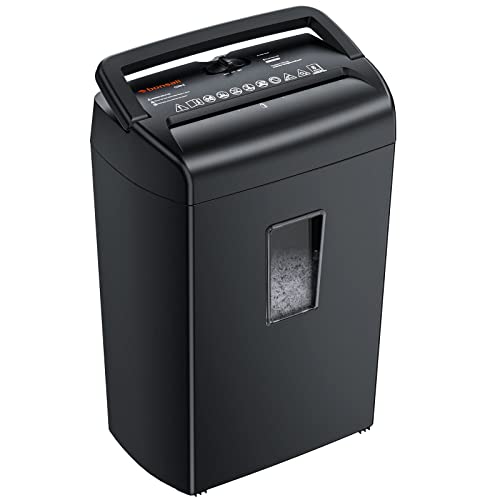 Bonsaii 8-Sheet Micro Cut Paper Shredder, 5 Minute 5.5 Gal Paper Shredder for Home Use for Credit Card, Staple, Clip with Transparent Window（209-E）