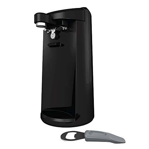 BLACK+DECKER EasyCut Extra-Tall Can Opener with Knife Sharpener and Bottle Opener, Black, EC500B-T