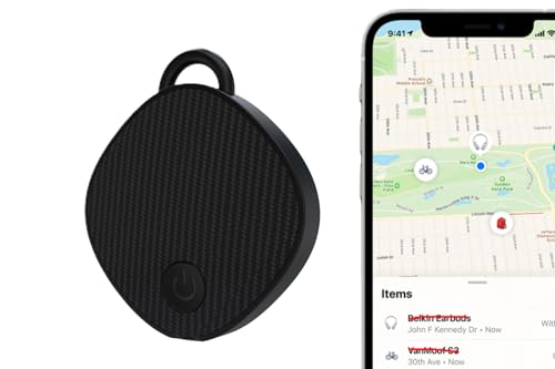 Unlimited Range GPS Tracking Device Item Locator for Car, Purse, Pet, Key Work with Apple Findmy No 3rd App Needed - Black