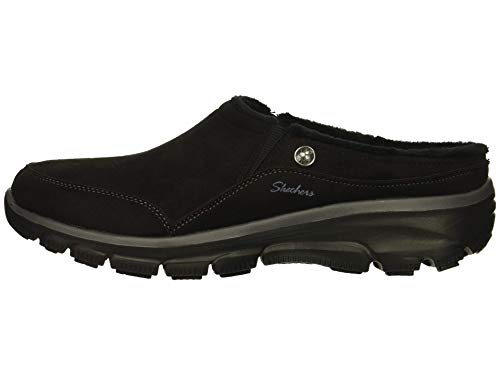 Skechers womens Easy Going - Latte Twin Gore Slip-on Open Back Mule, Black, 8.5 US