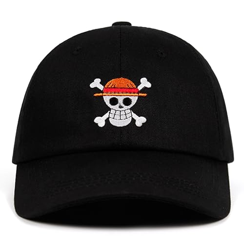 UMiCHOi Anime Hat One Piece Baseball Cap Japanese Dad Hat for Men Black