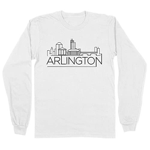 TeesAndTankYou Skyline Arlington Virginia Long Sleeve Shirt Unisex 4X-Large White