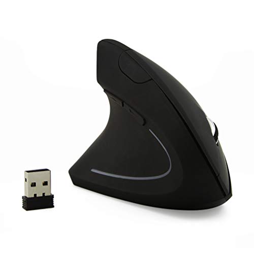 FLY WAY Left-Handed Wireless Mouse,Ergonomic Vertical Mouse High Precision 800/1000/1600 DPI 6 Buttons Computer Gaming Mice for Laptop PC Desktop Notebook (Left Hand)