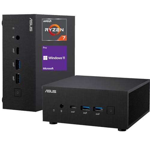 ASUS ExpertCenter Business Mini PC Desktop, AMD Ryzen 7 5800H Processor, 64GB RAM, 2TB SSD, Display Port, RJ45, HDMI, Wi-Fi 6, Windows 11 Pro, Black