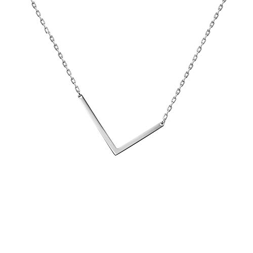 WIGERLON Stainless Steel Initial Letters Necklace for Women and Girls Color Gold and Silver from A-Z Letter L Color Sliver