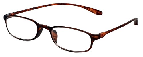 Calabria 718 Flexie Oval Reading Glasses +2.50 Tortoise Men/Women Bendable Single Power Readers Flexible Durable TR90 Frame