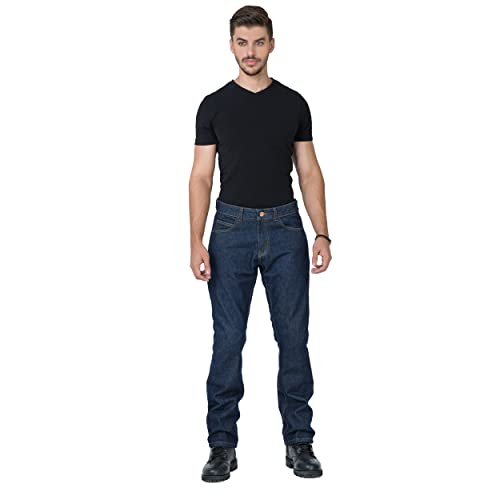 WICKED STOCK Motorcycle Jeans for Men-CE LEVEL2 Armor-Motorcycle Jeans-Motorcycle Riding Jeans-Motorcycle Pants-Dark Blue