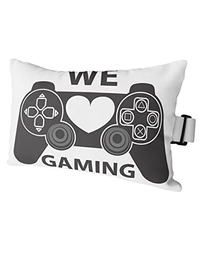 Outdoor Pillows Covers with Inserts WE GAMING Gray Gamepad Continuous Joystick Waterproof Recliner Pillow with Adjustable Strap Throw Pillows for Patio Furniture Pool Lounge Chair, 12x20 inch, 1PCS