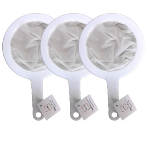 Kitchen Ultra-Fine Nylon Mesh Strainer I Plastic Sieve Filter Spoon For Soy Milk Coffee Milk Yogurt Juice Kefir coladores de cocina (Set of 3-100 + 200 + 400 Mesh)