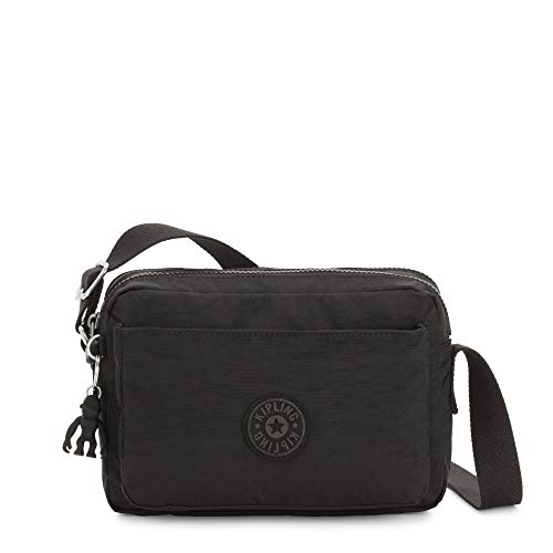 Kipling Women’s Abanu Medium Crossbody Bag, Lightweight, Adjustable Nylon Waist Pack with Multi-Compartment Zip Pockets, Black Noir