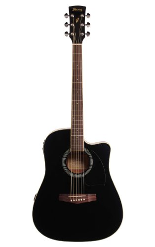 Ibanez PF Series PF15ECE Dreadnought Cutaway Acoustic-Electric Cutaway Guitar Gloss Black