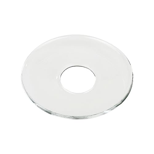 VGEUNA 12 Pieces Bent Glass Candle Bobeches, Candle Rings, Bobeches for Candlestick Holders (Round)