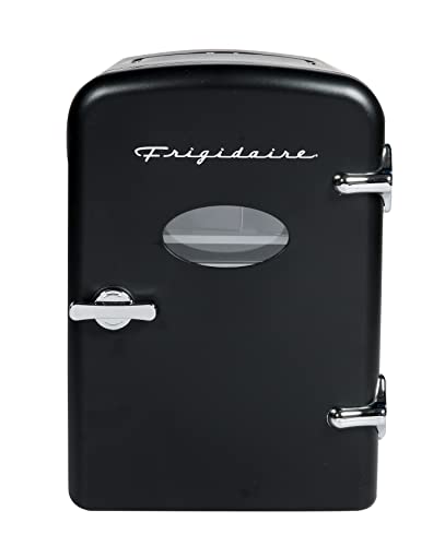 Frigidaire EFMIS175 Retro 9-Can Mini Personal Fridge Portable Cooler for Car, Office, Bedroom, Dorm Room, or Cabin, 11.8'D x 7.1'W x 10.1'H, Black