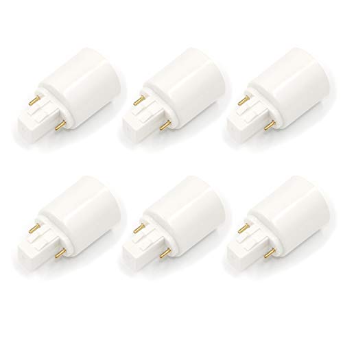 T Tulead Light Bulb Sockets 2 Pins GX23 to E27 Light Bulb Adapters PBT Lamp Base Adapter Converters Holders Pack of 6