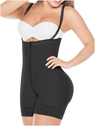 Salome 0215 Fajas Colombianas Reductoras y Moldeadoras Postparto Colombian Body Shaper Girdles Strapless Postpartum Butt Shapewear for Women Black 2XL