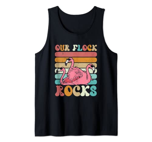 Our Flock Rocks Flamingo Matching Family Vacation Tank Top