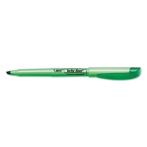 BIC Brite Liner Highlighter, Chisel Tip, Green, 12-Count (BL11-GREEN)