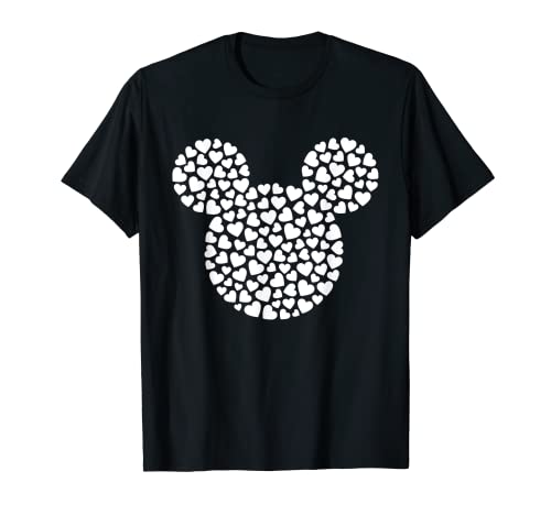 Disney Mickey Mouse Icon Filled with Hearts T-Shirt
