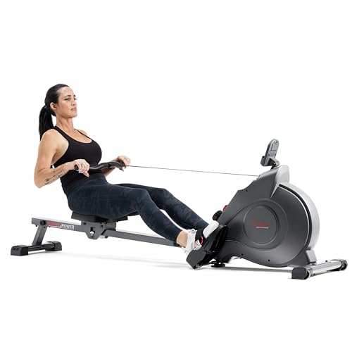 Sunny Health & Fitness Smart Magnetic Rowing Machine with Extended Slide Rail with Exclusive SunnyFit App Enhanced Bluetooth Connectivity – SF-RW522016