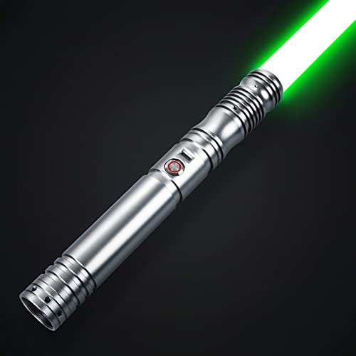 Dueling Light Saber - Smooth Swing Light Sabers 16 Colors Changeable FX Saber with 4 Sound Fonts, Metal Hilt Lightsabers for Boys Teens Adults Heavy Dueling, FOC, Blaster (Grey)