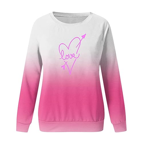 HADST fall sweatshirt Sweatshirt For Women Trendy 2023 Long Sleeve Crew Neck Casual Loose Fall Fashion Clothes Outfit Preppy Pullover Tops A-pink