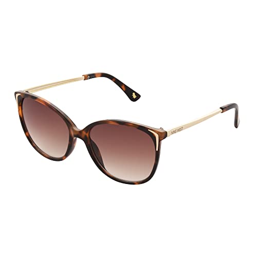 Nine West Women's Lorelai Cateye Sunglasses, Shiny Tortoise, 55 mm