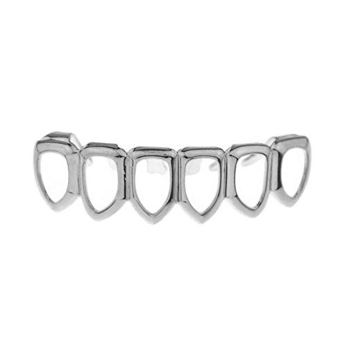 Big Dawgs Bling Hip Hop Silver Open Face Lower Grillz with at-Home Mold Kit