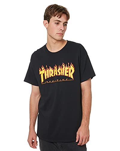 Thrasher Magazine Flame Logo T-Shirt - Medium- Black