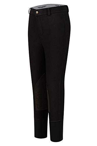 TuffRider Kid's Ribb Knee Patch Breeches, Black, 10